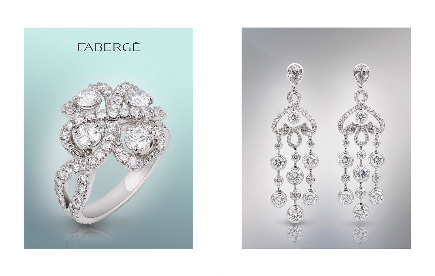 Faberge Diamond Ring and Earrings